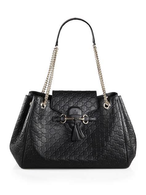 bolsa gucci emily|Gucci leather shoulder bag.